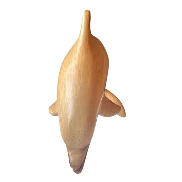 Handmade Ceramic Dolphin Figurine 4.5” T x 6” long Blonde Vintage - Picture 4 of 16